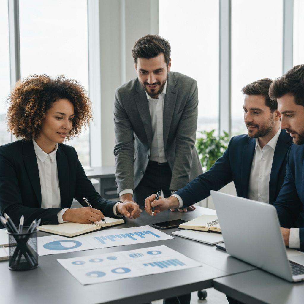 Professional team working on business operations